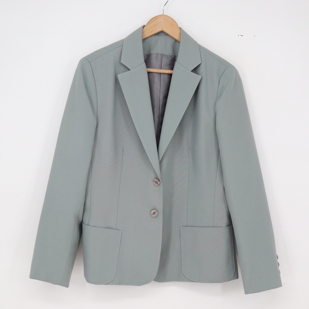 Villagio Sport Skirt Suit Womens 16 Sage Green 2pc Blazer Midi Skirt Excellent